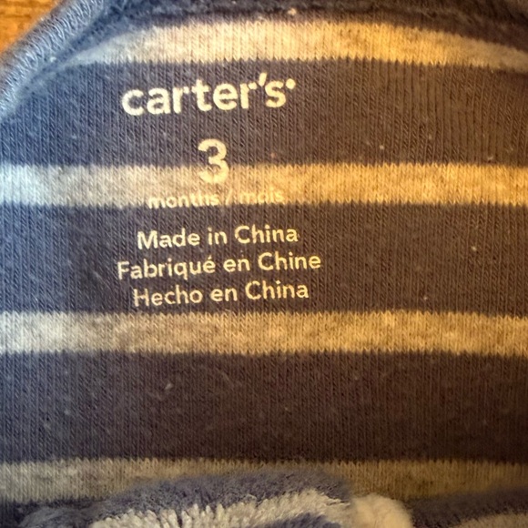 Carter's Blue and White Striped Footed One Piece - Picture 2 of 5